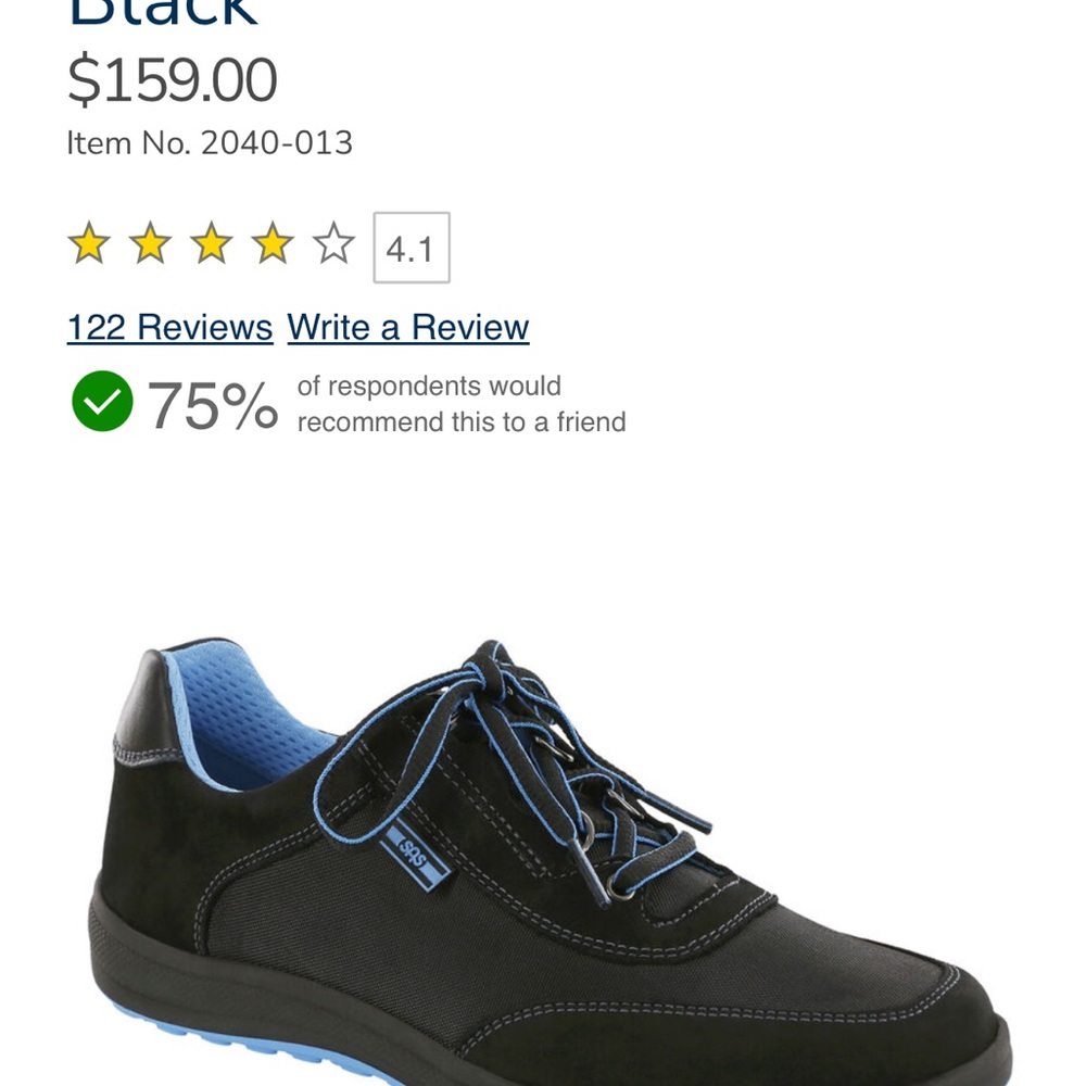 SAS Women's Black and Blue Sneakers